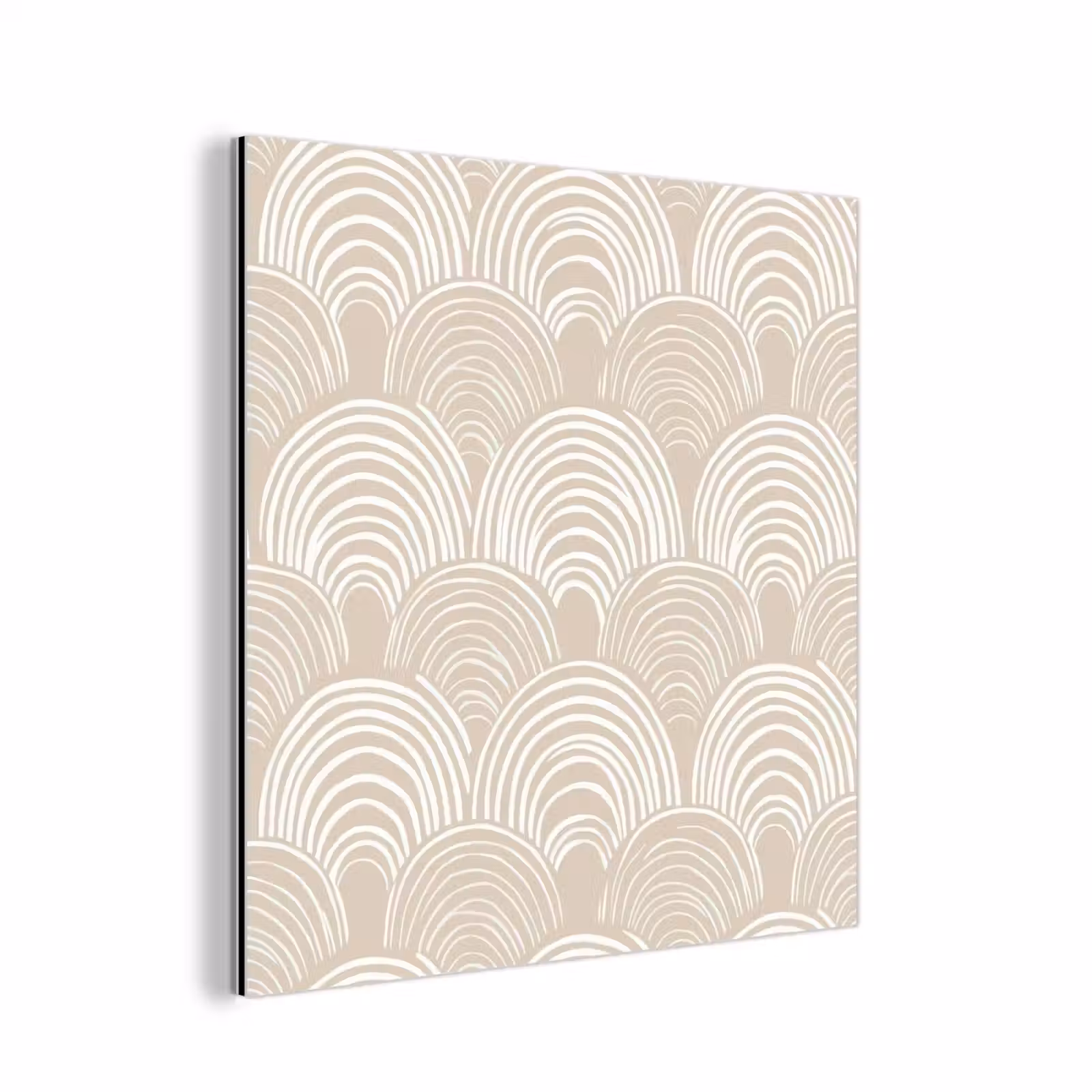 Aluminium schilderij - Golven - Structuur - Beige — 1