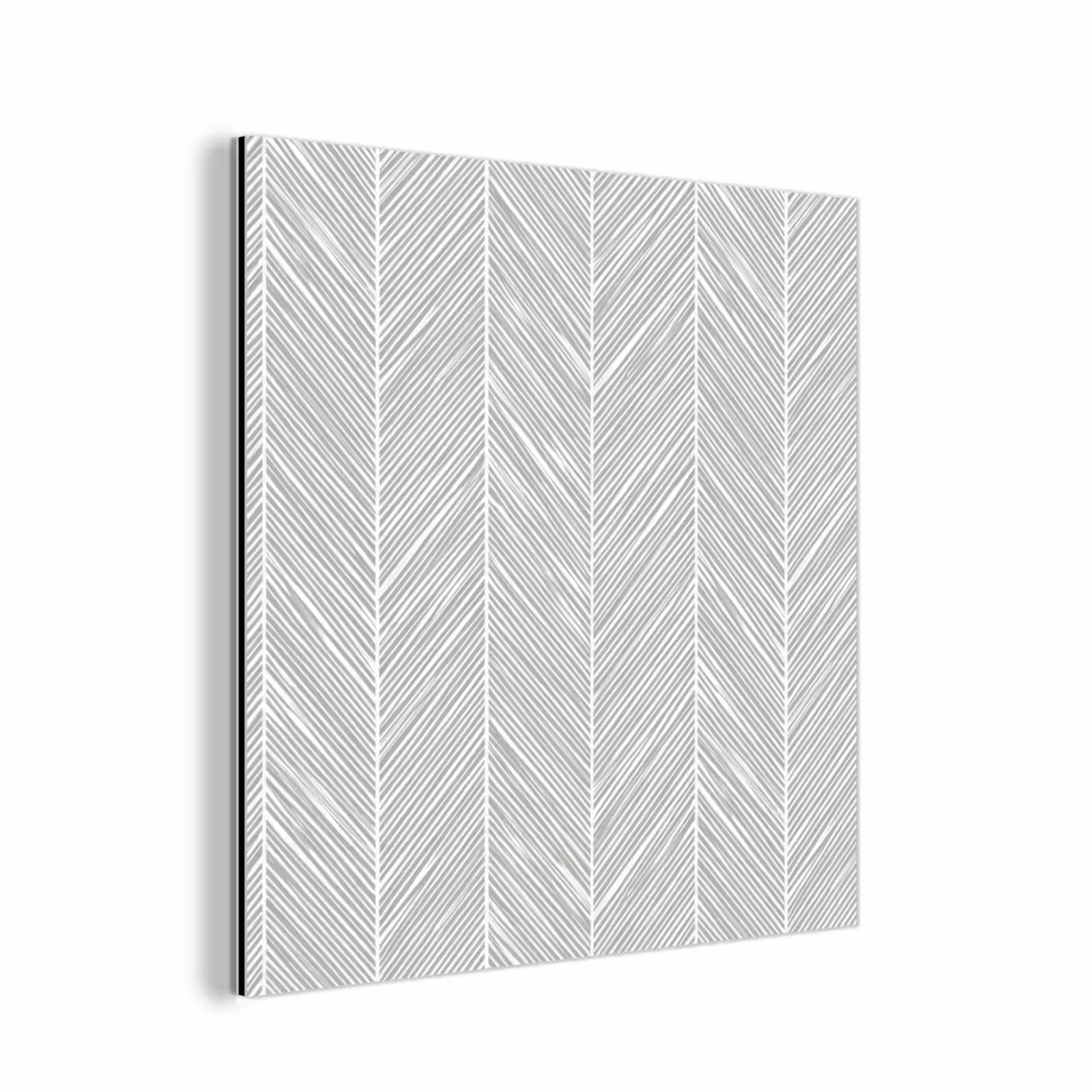 Aluminium schilderij - Klassiek - Visgraat - Grijs — 1