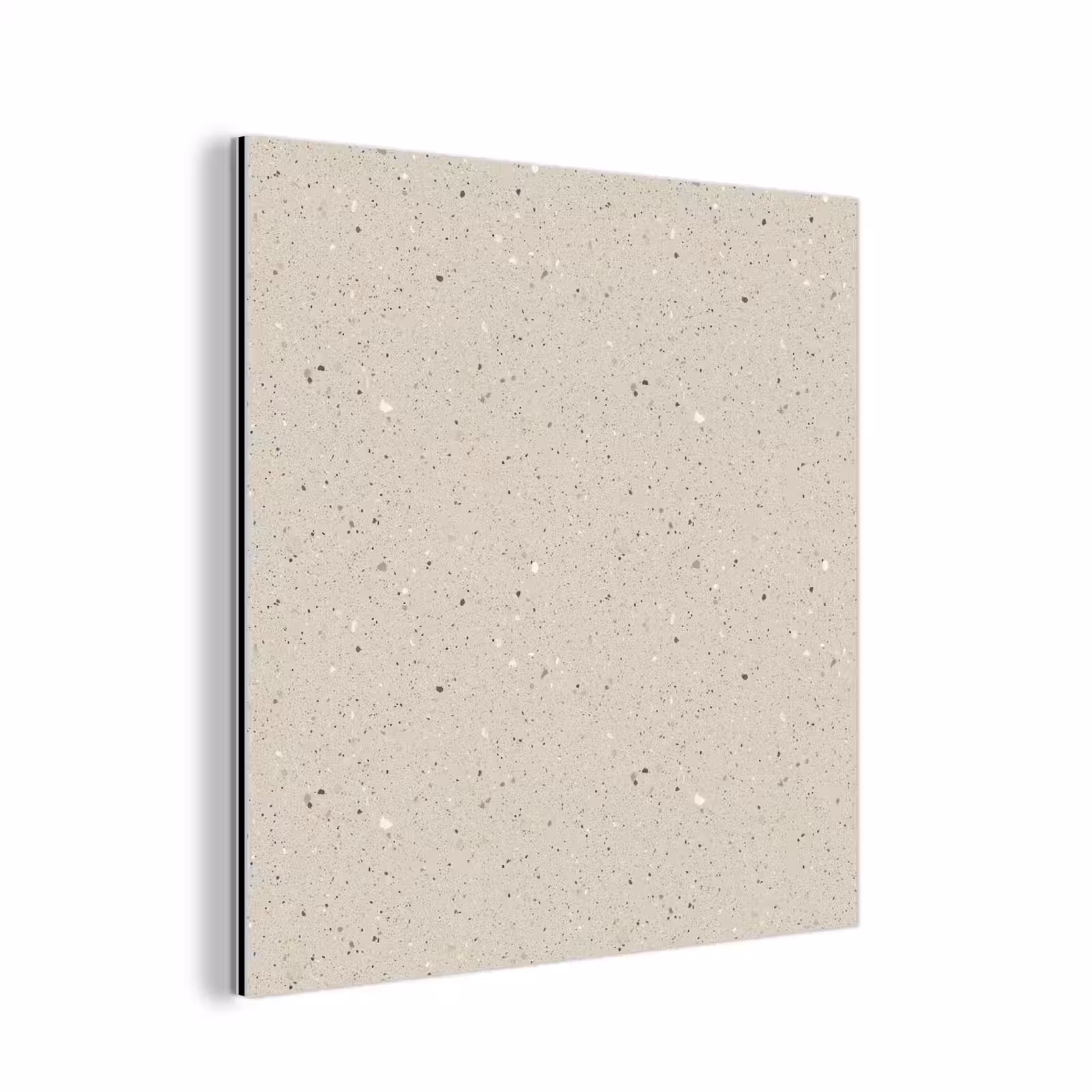 Aluminium schilderij - Lichtbeige - Terrazzo - Grijs — 1