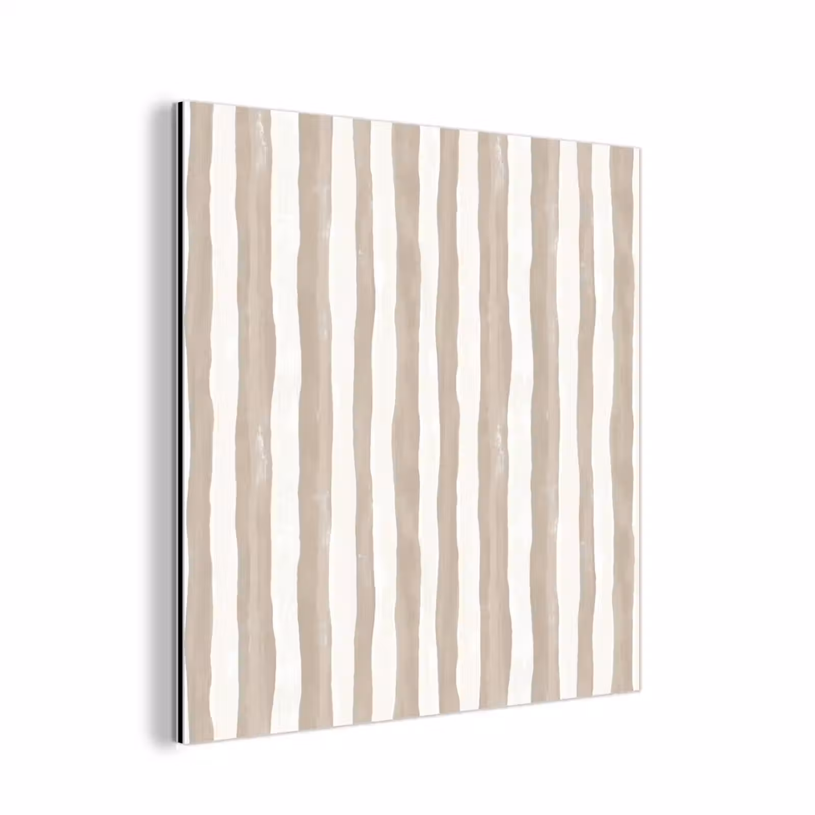 Aluminium schilderij - Minimalistisch - Strepen - Beige — 1