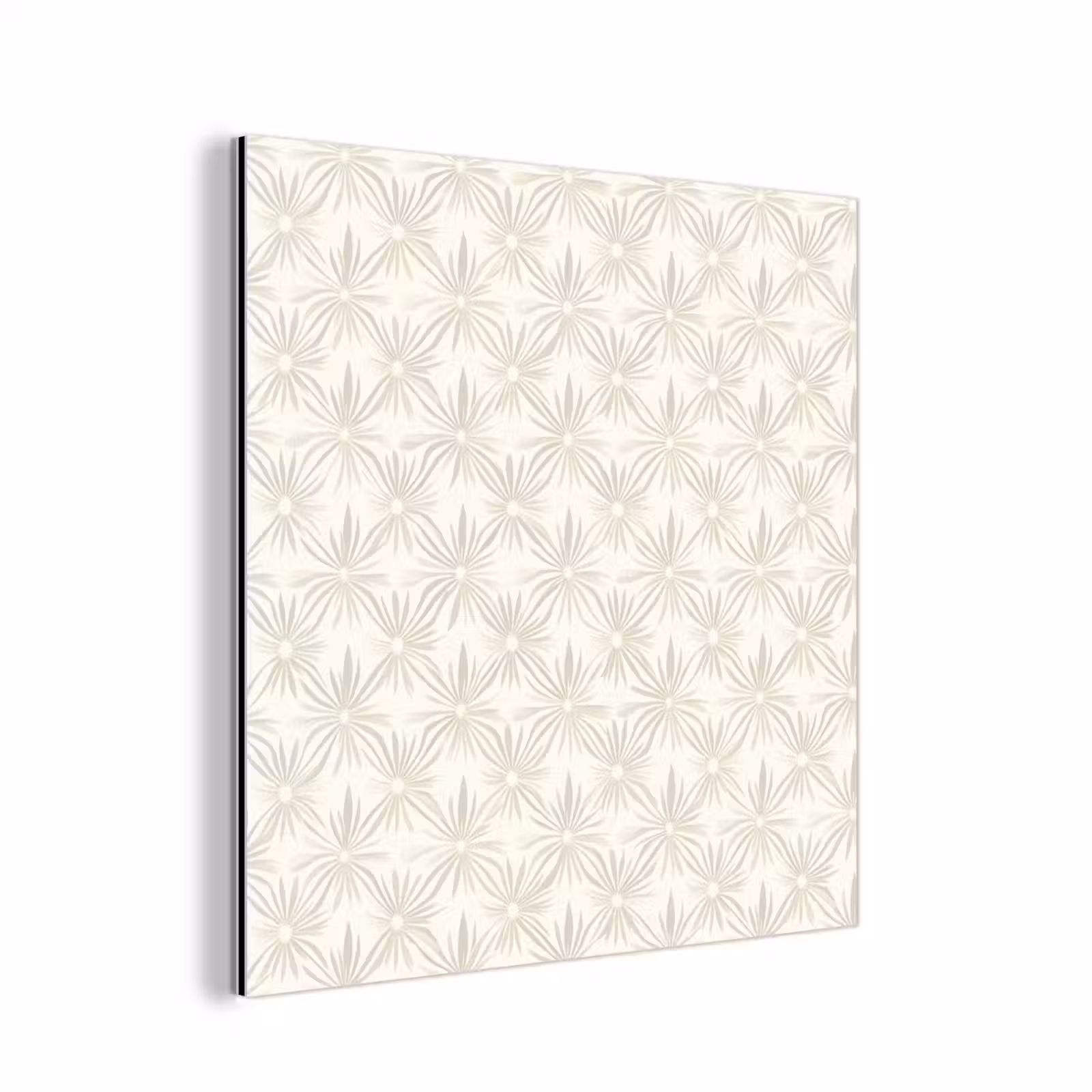 Aluminium schilderij - Patroon - Bloemen - Beige — 1