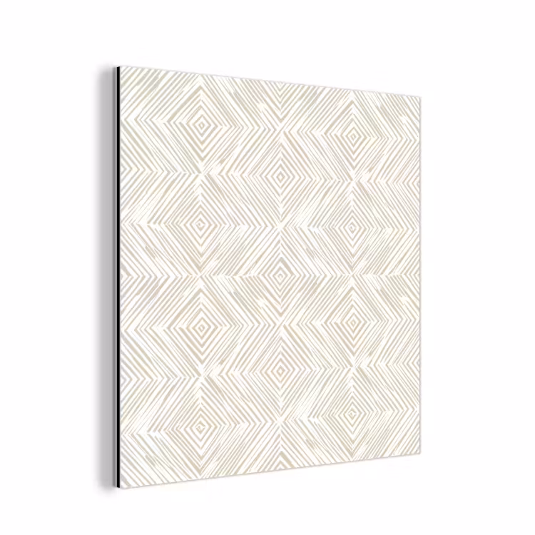 Aluminium schilderij - Abstract - Ruiten - Beige — 1