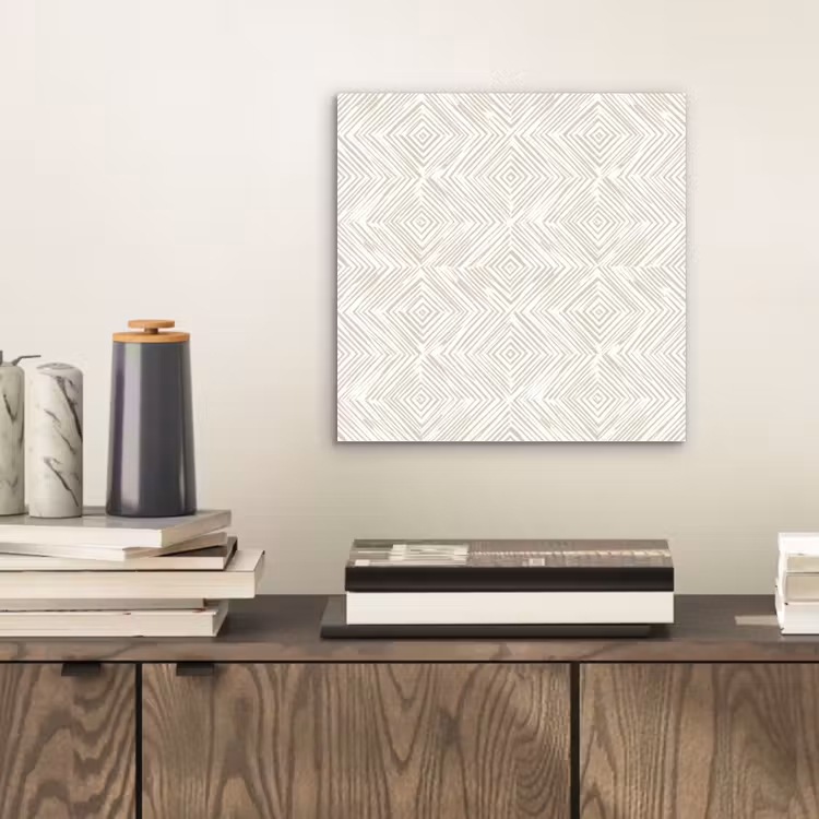 Aluminium schilderij - Abstract - Ruiten - Beige — 2