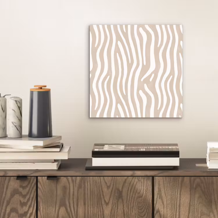 Aluminium schilderij - Abstract - Zebra - Beige — 2