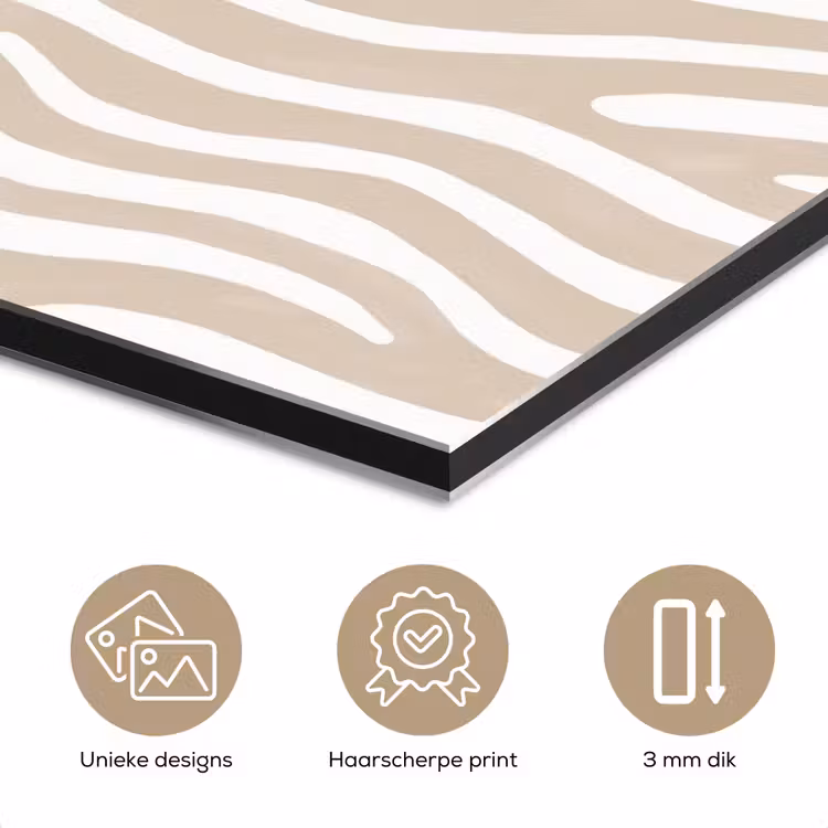 Aluminium schilderij - Abstract - Zebra - Beige — 7