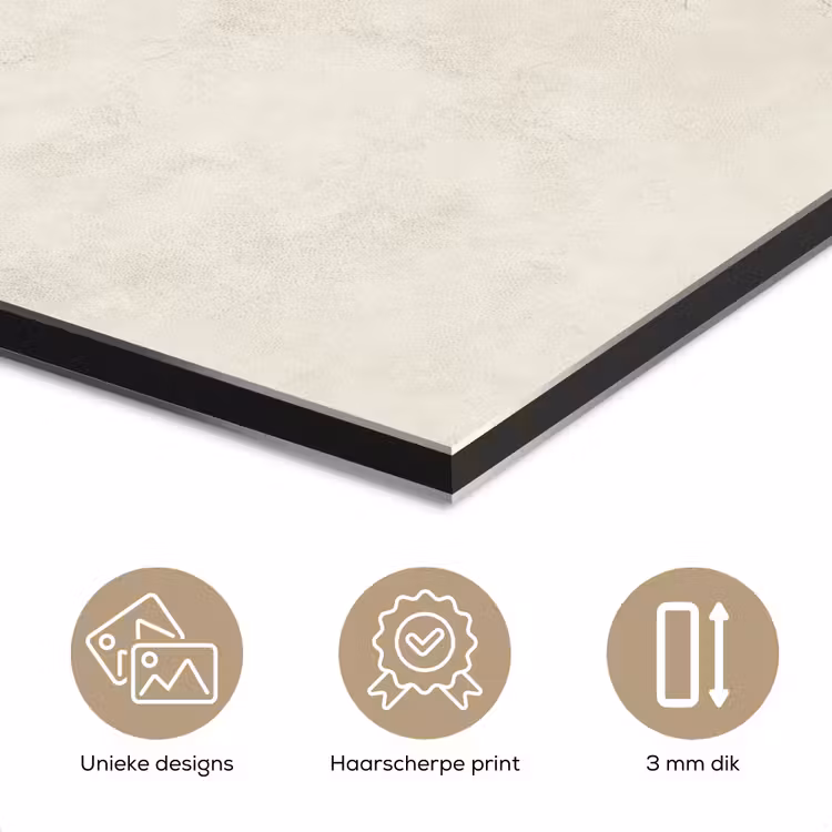 Aluminium schilderij - Crème - Egaal - Beton — 7
