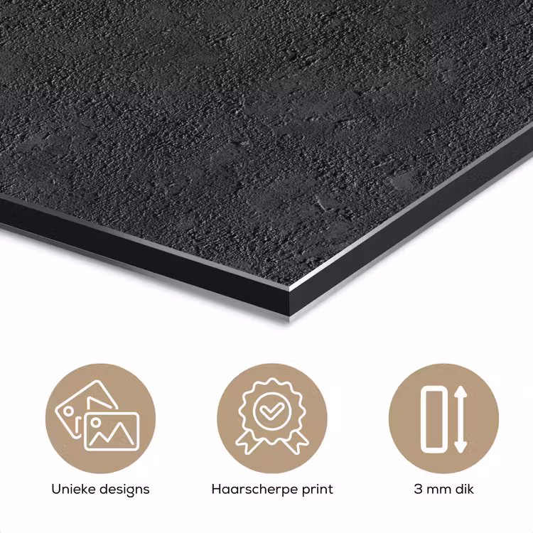 Aluminium schilderij - Donkergrijs - Asfaltstructuur - Ruw — 7