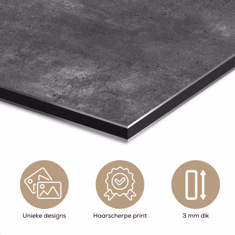 Aluminium schilderij - Donkergrijs - Ruw - Beton — 7
