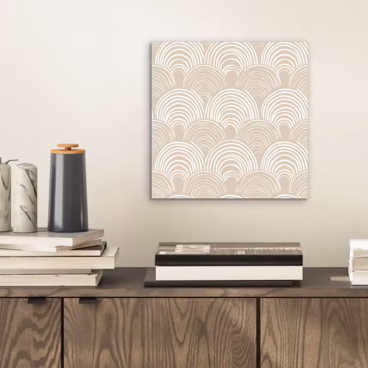 Aluminium schilderij - Golven - Structuur - Beige — 2