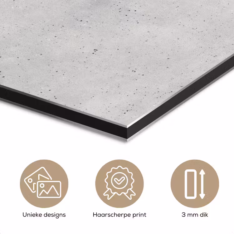 Aluminium schilderij - Grijs - Beton - Neutraal — 7