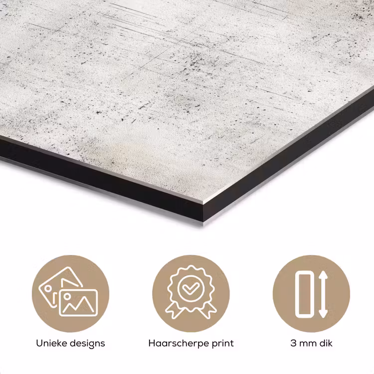 Aluminium schilderij - Grijs - Beton - Verweerd — 7