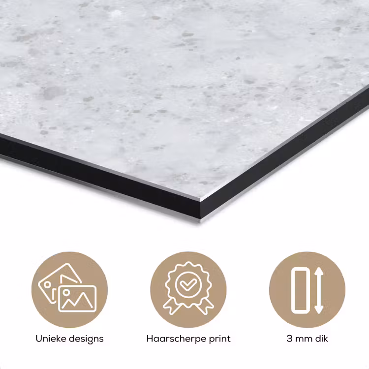 Aluminium schilderij - Grijs - Terrazzo-effect - Beton — 7