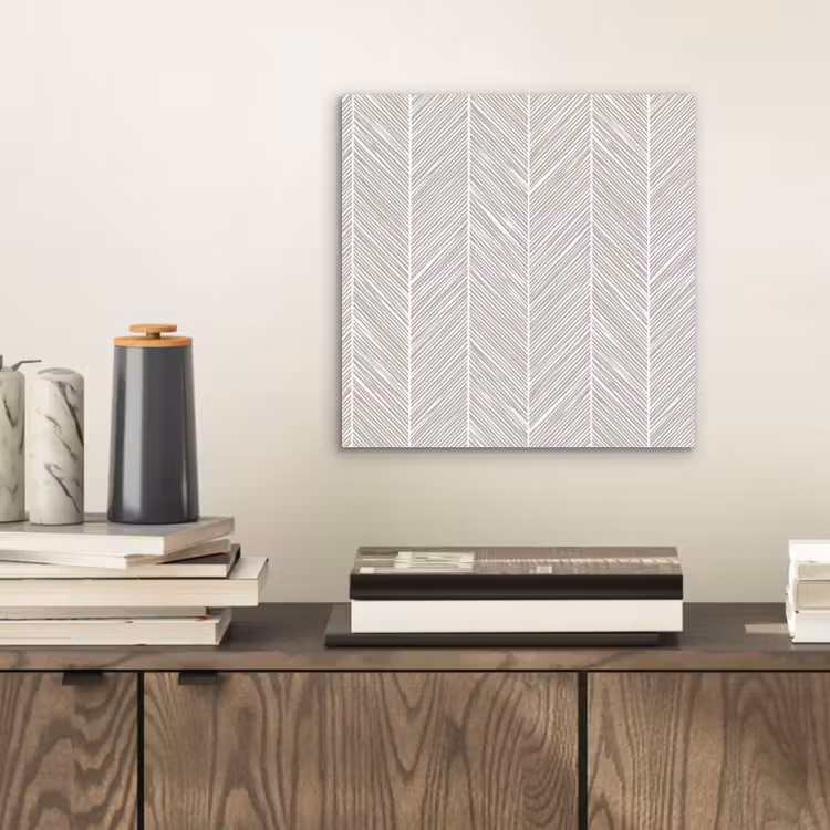 Aluminium schilderij - Klassiek - Visgraat - Grijs — 2