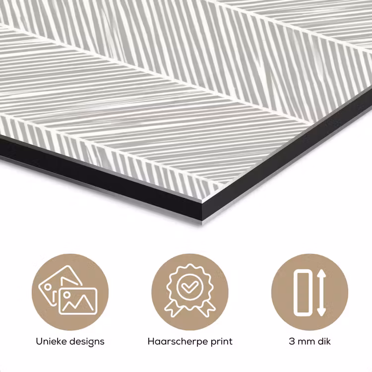 Aluminium schilderij - Klassiek - Visgraat - Grijs — 7