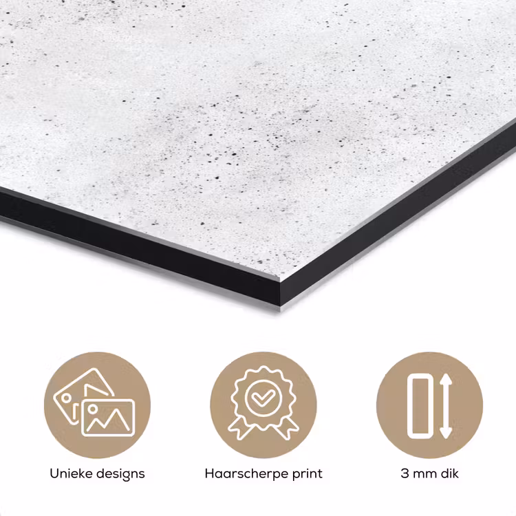 Aluminium schilderij - Lichtgrijs - Betonstructuur - Subtiel — 7