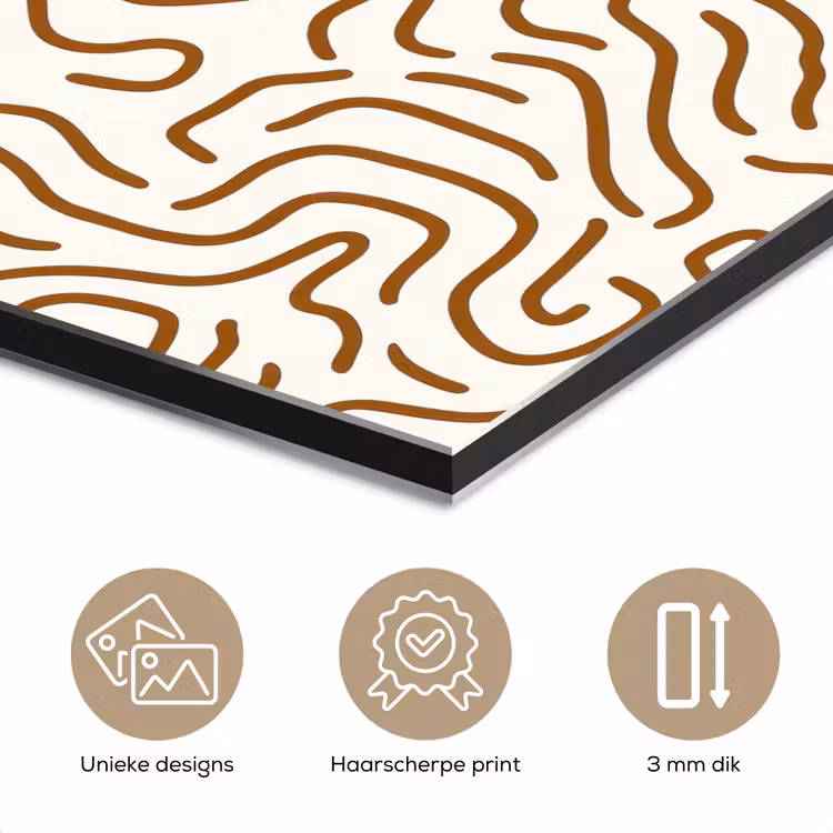 Aluminium schilderij - Minimalistisch - Patroon - Terracotta — 7