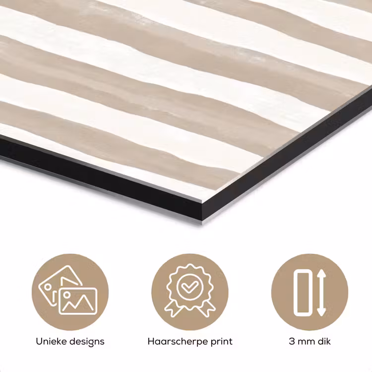 Aluminium schilderij - Minimalistisch - Strepen - Beige — 7