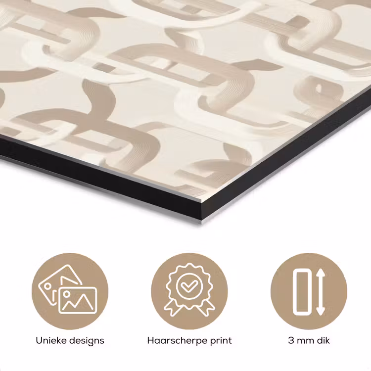 Aluminium schilderij - Motief - Abstract - Beige — 7