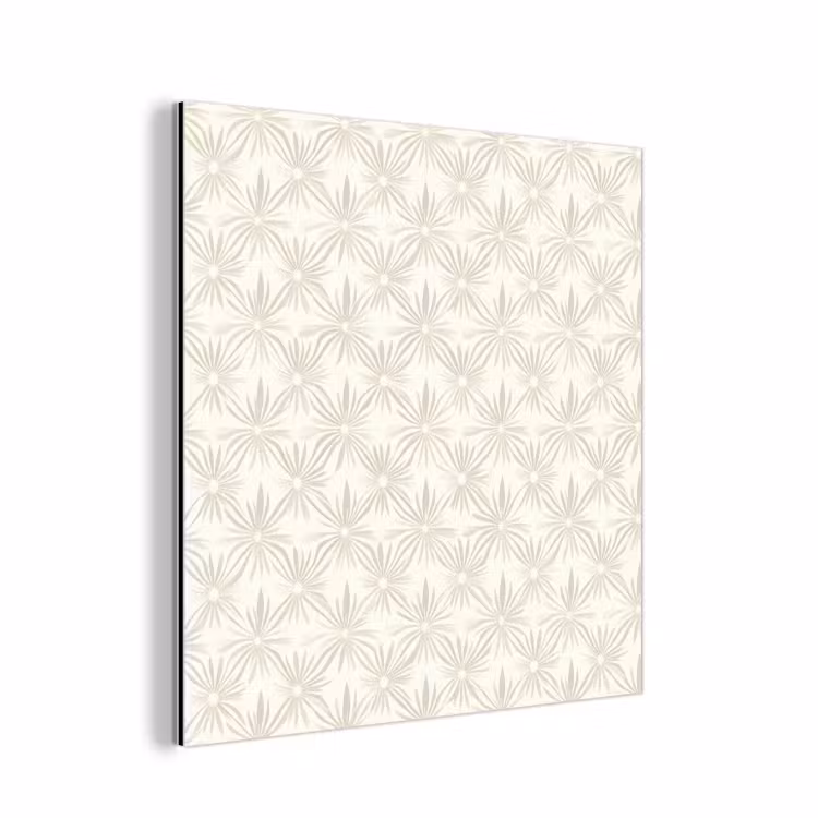 Aluminium schilderij - Patroon - Bloemen - Beige — 1