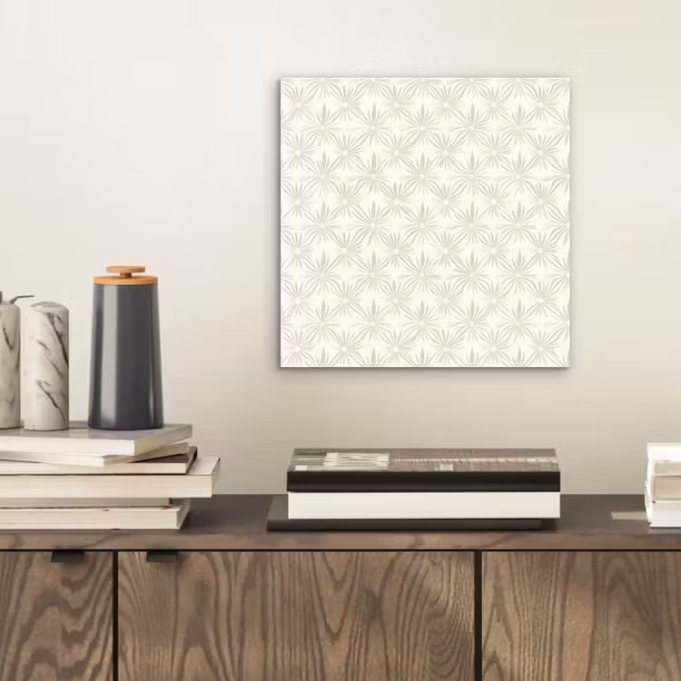 Aluminium schilderij - Patroon - Bloemen - Beige — 2