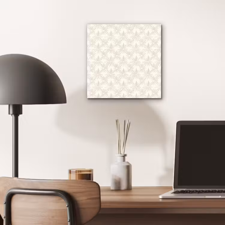 Aluminium schilderij - Patroon - Bloemen - Beige — 6