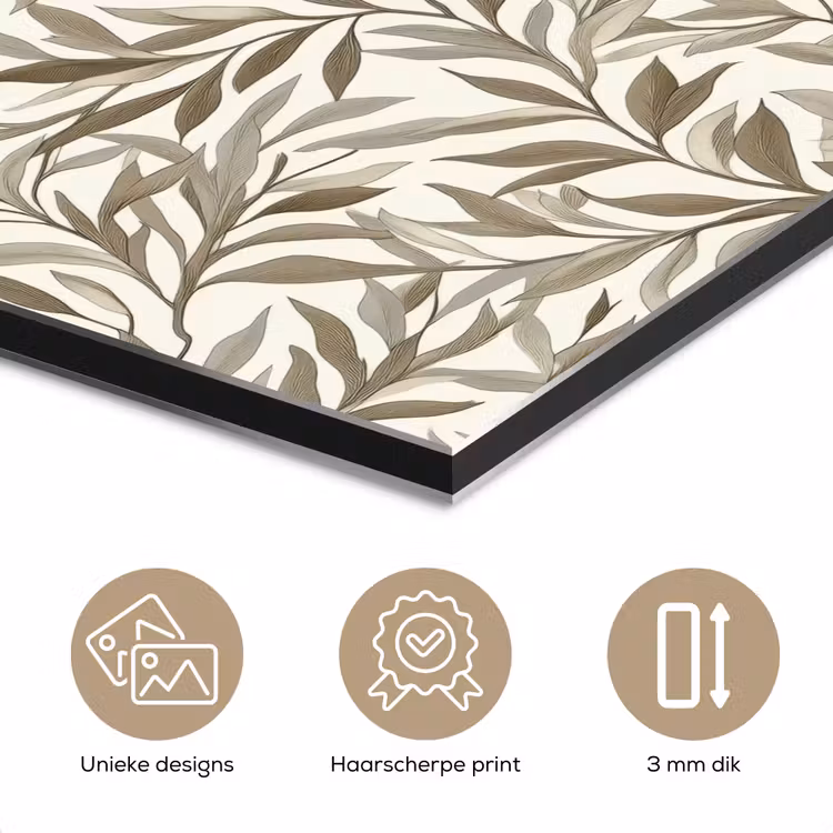 Aluminium schilderij - Takken - Botanisch - Taupe — 7