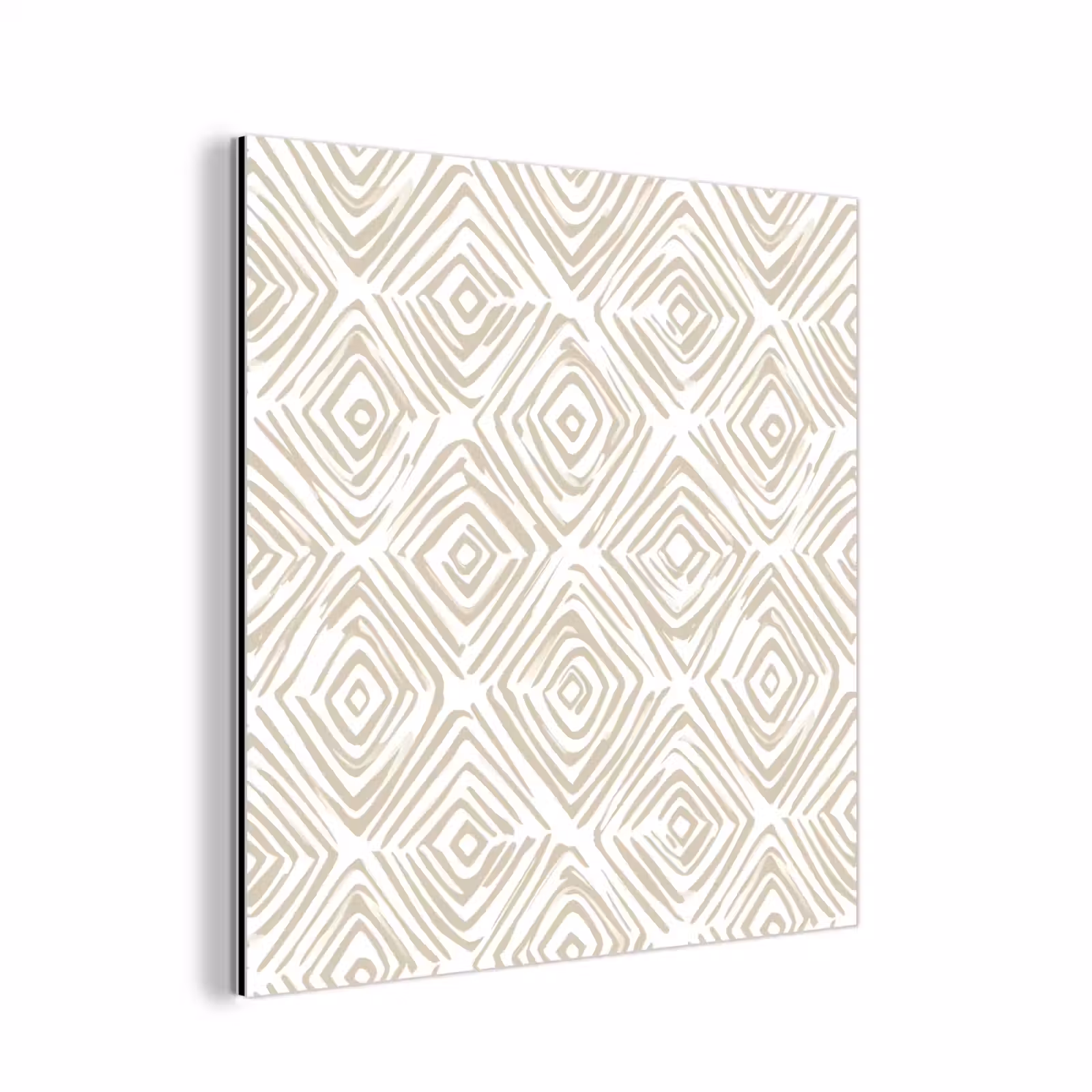 Aluminium schilderij - Abstract - Ruit - Beige — 1