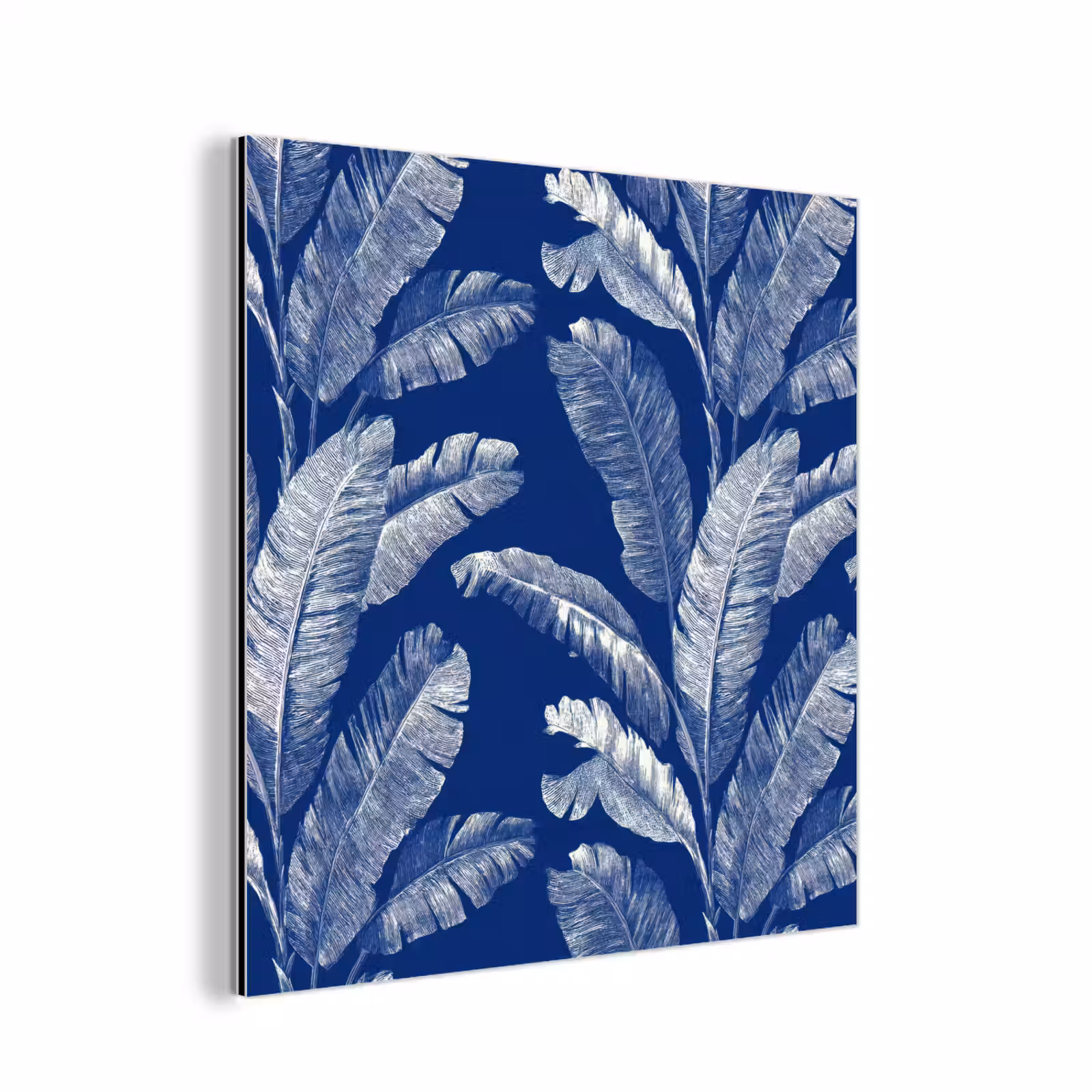 Aluminium schilderij - Blad - Palm - Blauw — 1