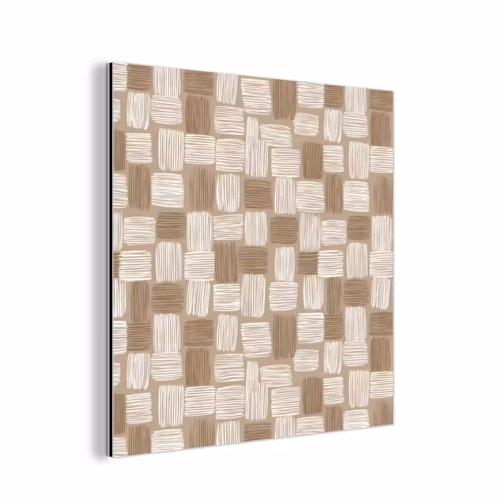 Aluminium schilderij - Blok - Patroon - Bruin — 1