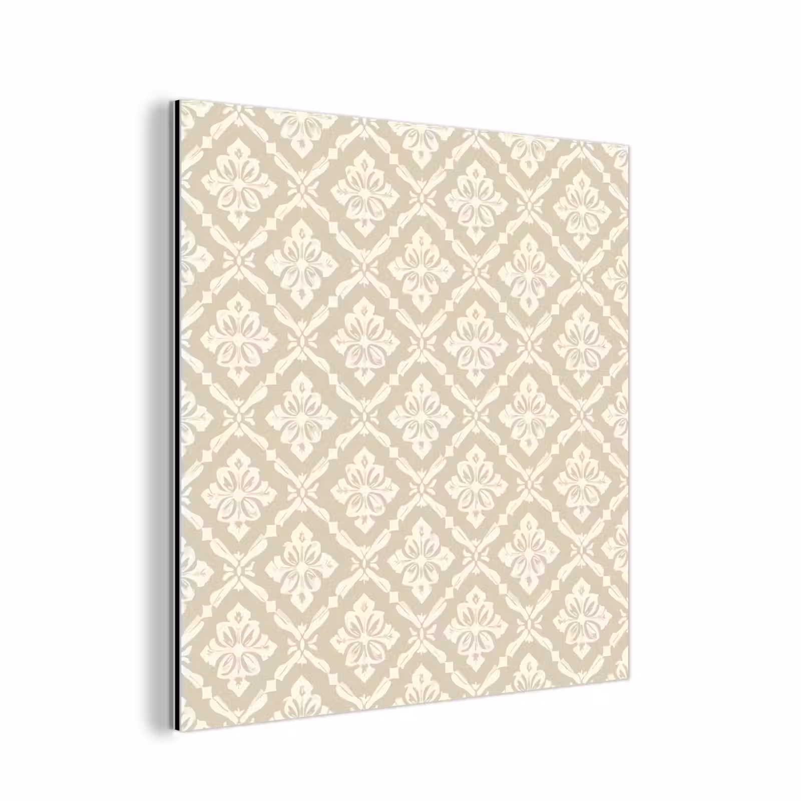 Aluminium schilderij - Floraal - Ornament - Beige — 1