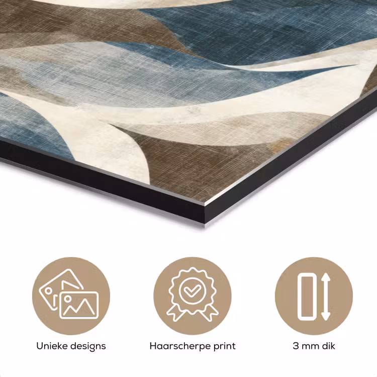 Aluminium schilderij - Abstract - Golven - Kleurrijk — 7