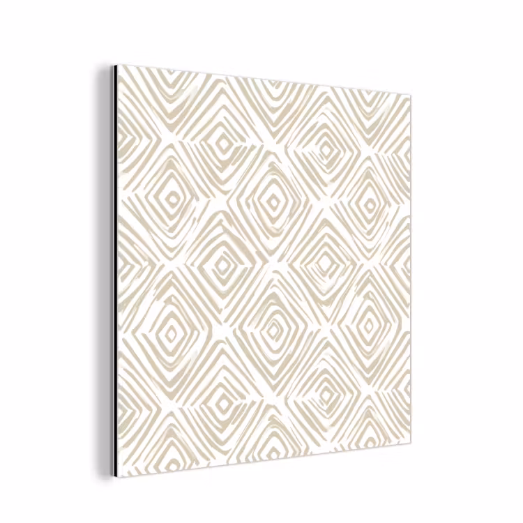 Aluminium schilderij - Abstract - Ruit - Beige — 1