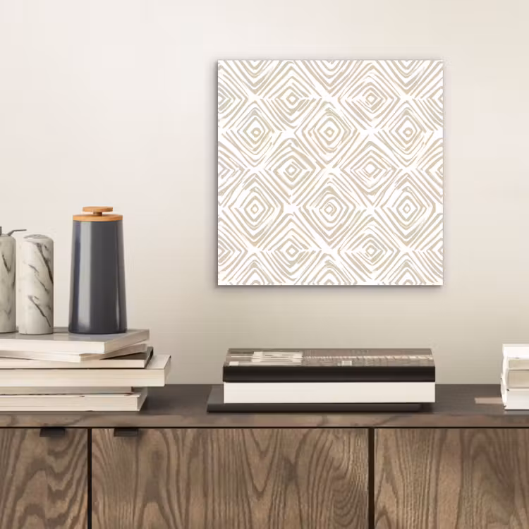 Aluminium schilderij - Abstract - Ruit - Beige — 2