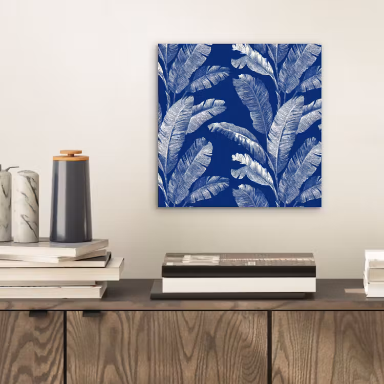 Aluminium schilderij - Blad - Palm - Blauw — 2