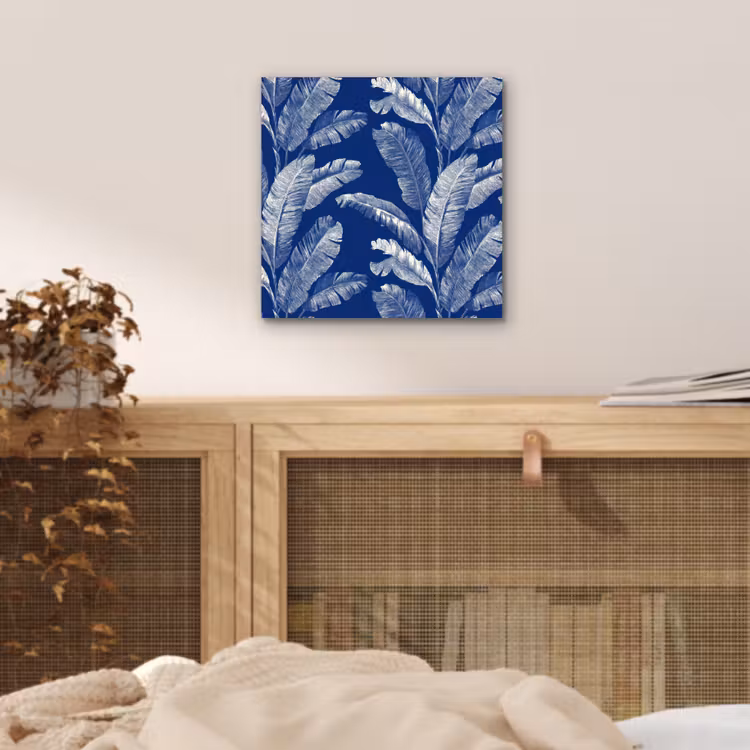 Aluminium schilderij - Blad - Palm - Blauw — 4
