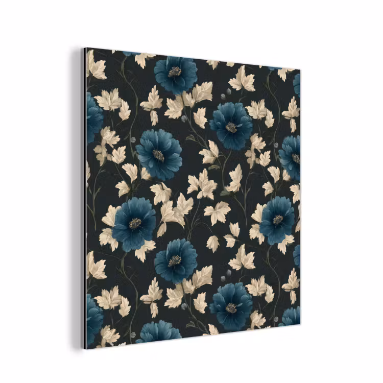 Aluminium schilderij - Botanisch - Bloemen - Blauw — 1