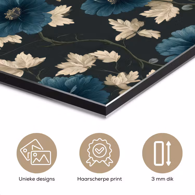 Aluminium schilderij - Botanisch - Bloemen - Blauw — 7