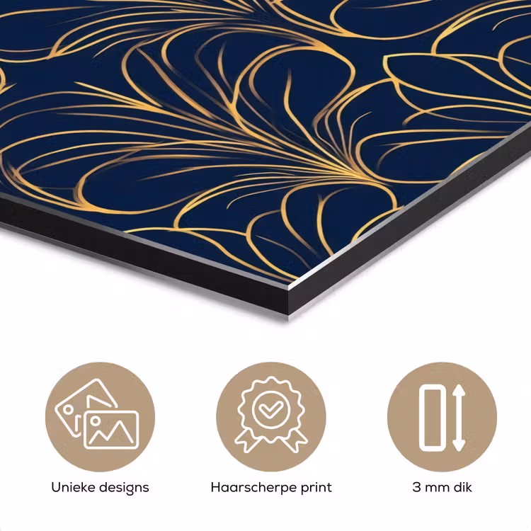 Aluminium schilderij - Deco - Waaier - Blauw — 7