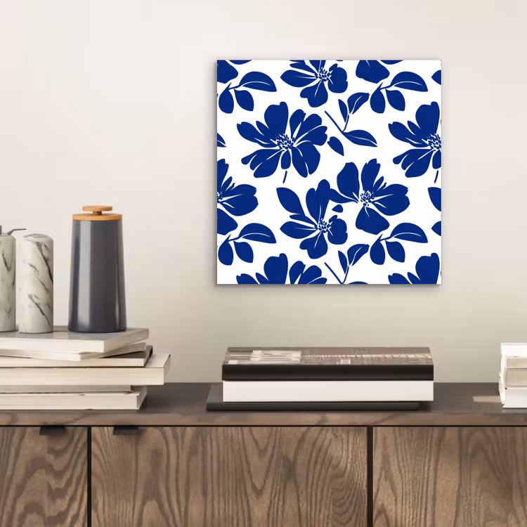 Aluminium schilderij - Floraal - Modern - Blauw — 2