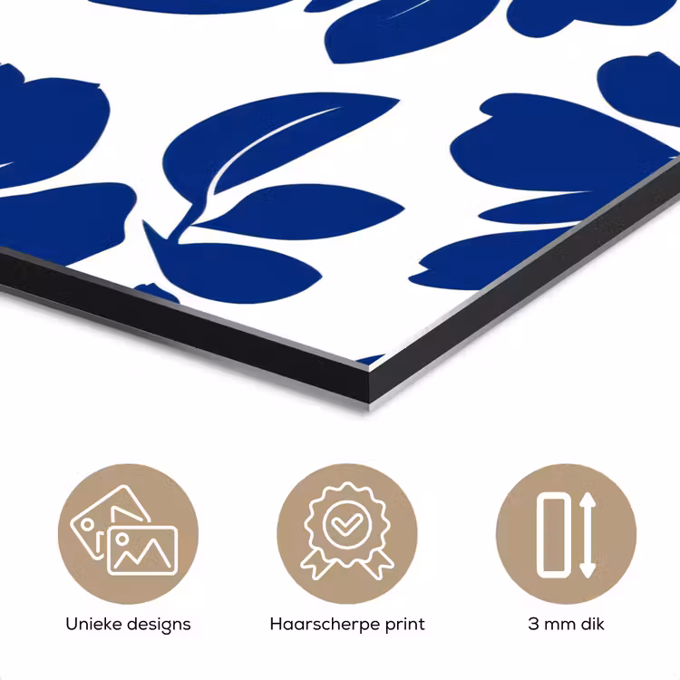 Aluminium schilderij - Floraal - Modern - Blauw — 7