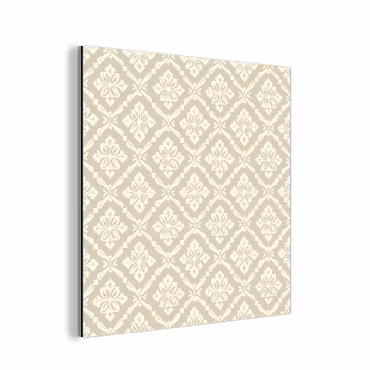 Aluminium schilderij - Floraal - Ornament - Beige — 1