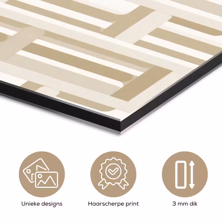 Aluminium schilderij - Modern - Geometrisch - Beige — 7