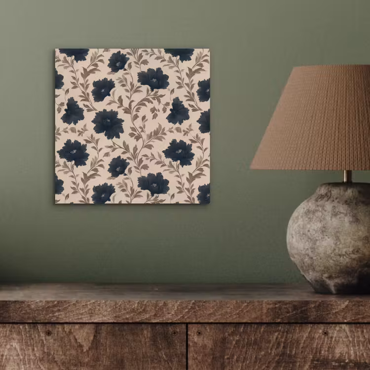 Aluminium schilderij - Motief - Bloemen - Zwart - Beige — 3