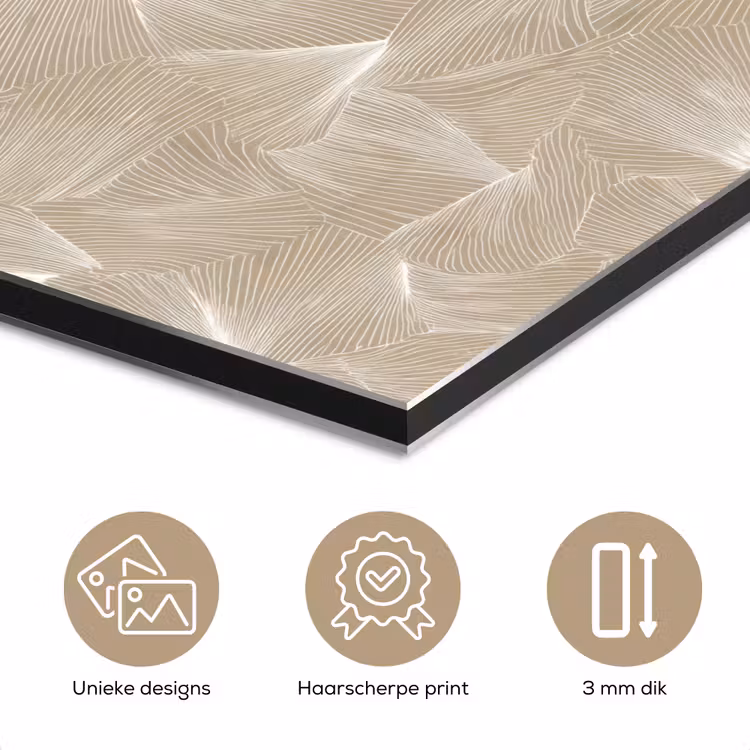 Aluminium schilderij - Organisch - Textuur - Beige — 7