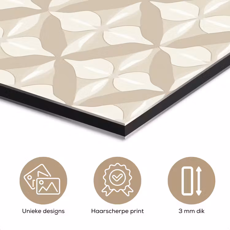 Aluminium schilderij - Patroon - Klassiek - Beige — 7
