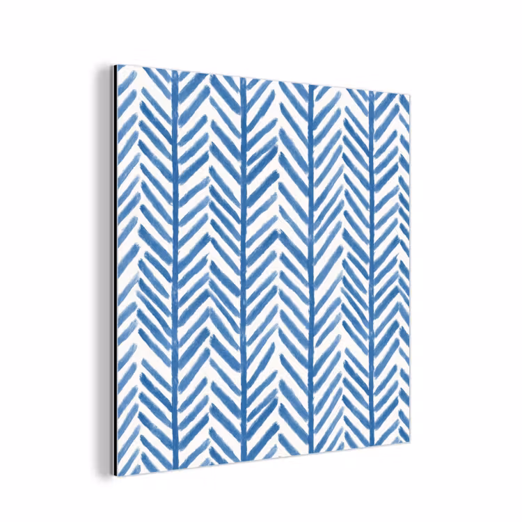 Aluminium schilderij - Patroon - Streep - Blauw — 1