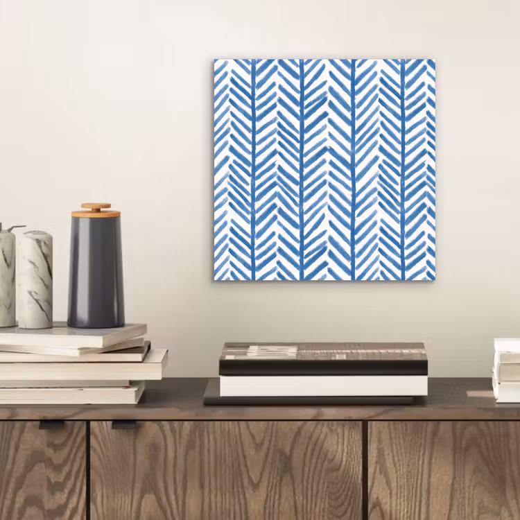 Aluminium schilderij - Patroon - Streep - Blauw — 2