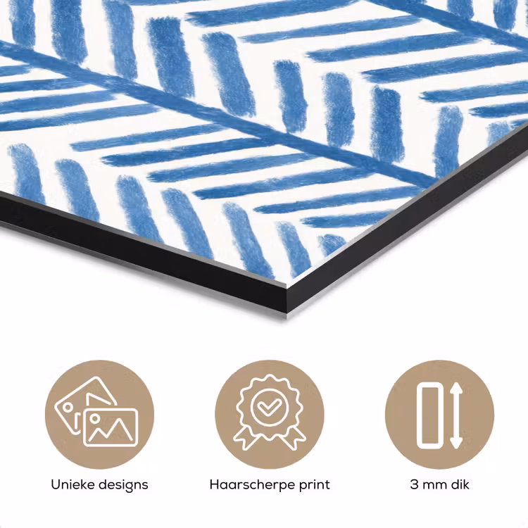Aluminium schilderij - Patroon - Streep - Blauw — 7