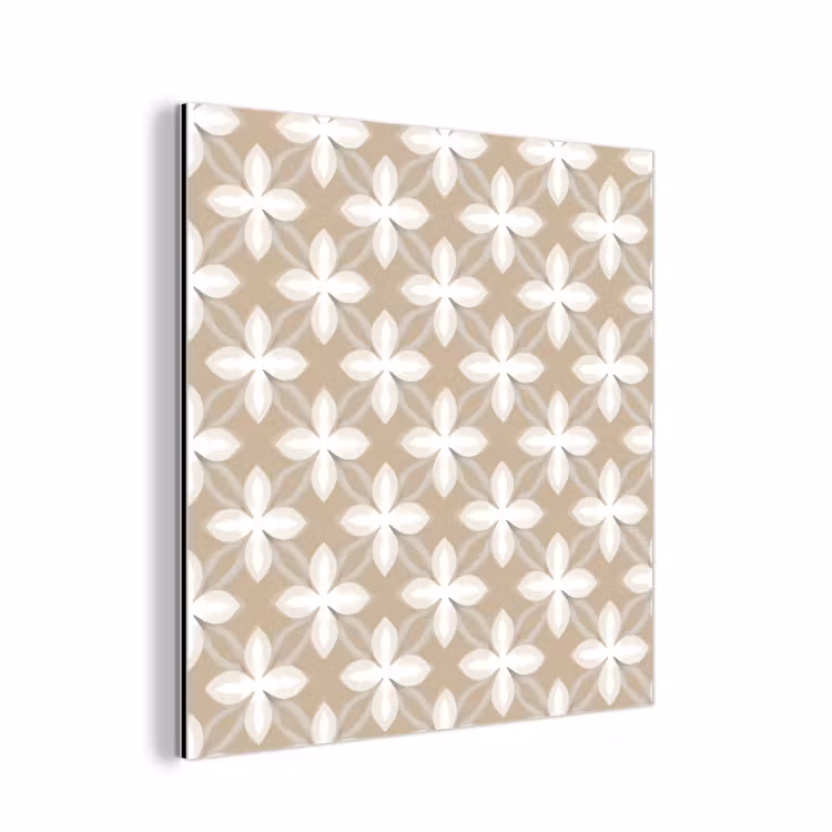 Aluminium schilderij - Patroon - Symmetrisch - Beige — 1
