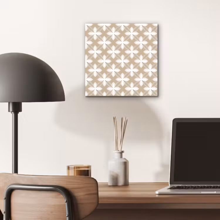 Aluminium schilderij - Patroon - Symmetrisch - Beige — 6
